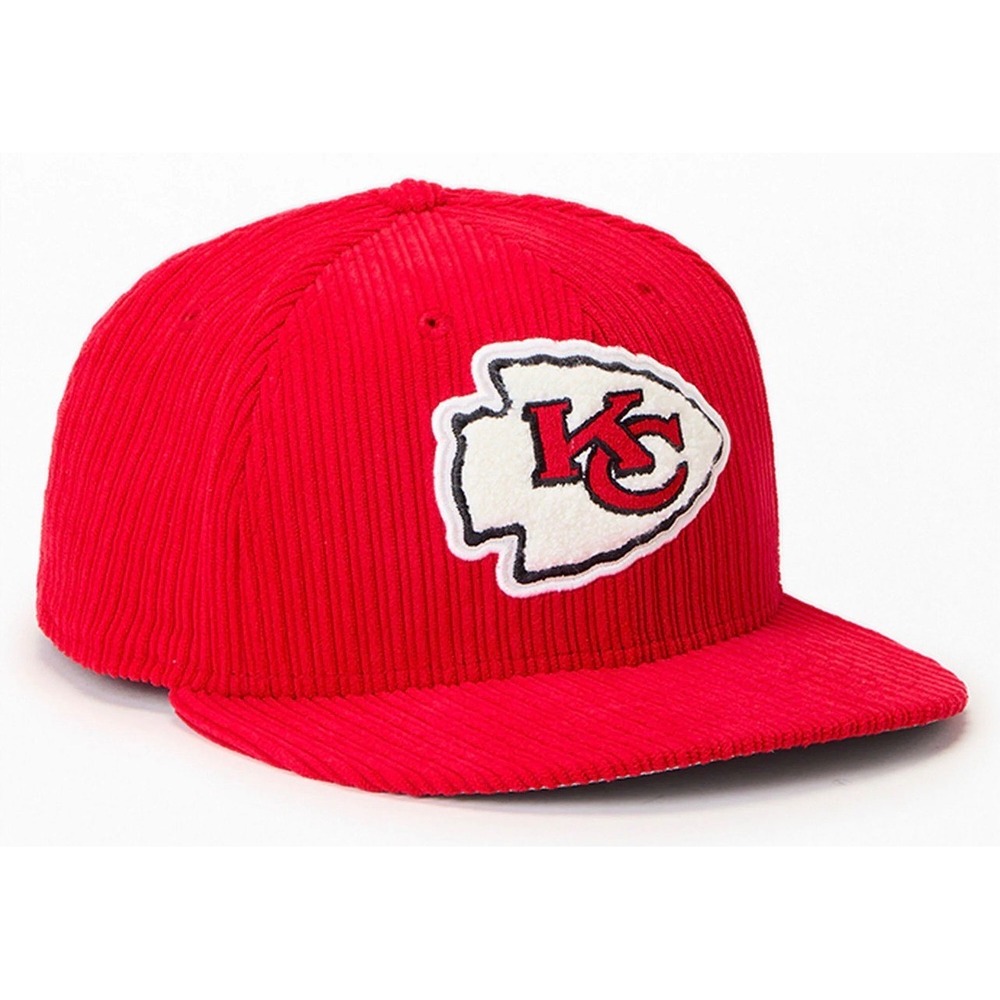 New Era Kansas City Chiefs Chenille Pop 59FIFTY Red Corduroy 7 3/4 Fitted Hat